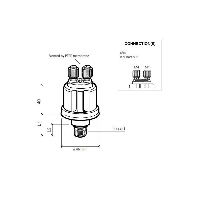 360.048 Pressure Sender 0-5V 0-10 Bar M12 x 1.5