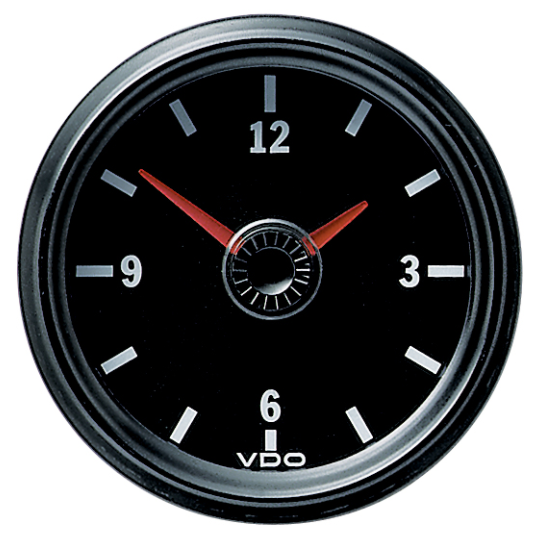 370.001 Clock Vision Analogue 12/24V Black 12hrs