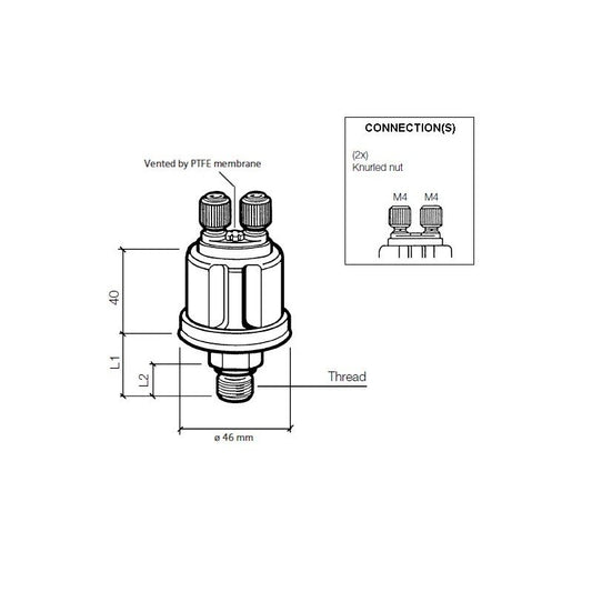 360.048 Pressure Sender 0-5V 0-10 Bar M12 x 1.5